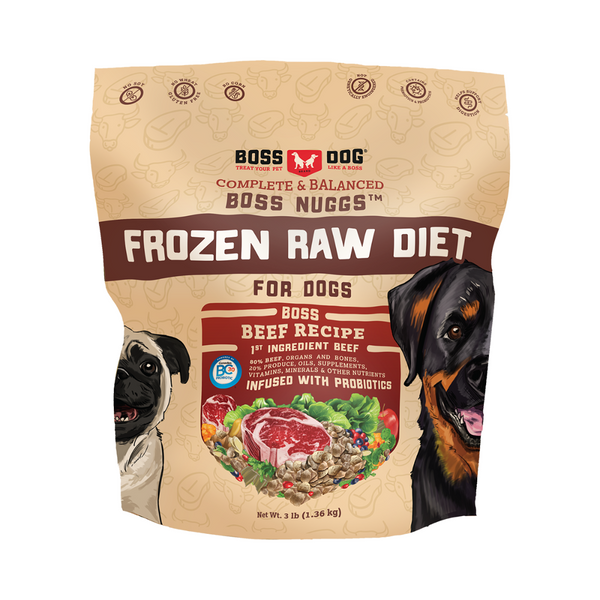 Boss Dog Nuggs Frozen Raw Beef Dog Food | Kanu Pet