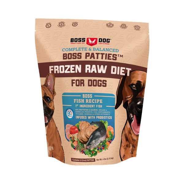 Boss Dog Patties Frozen Raw Fish Dog Food | Kanu Pet