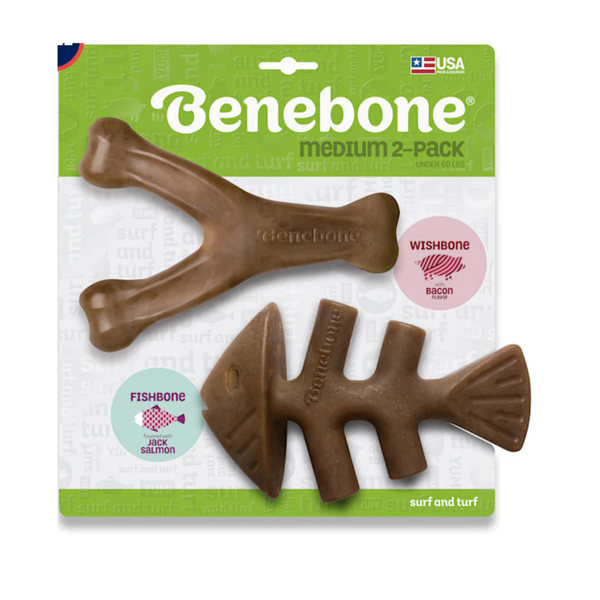 Benebone Bacon Wishbone - Fishbone Dog Toy | Kanu Pet
