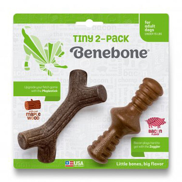 Benebone® Adult 2pack-Bacon Zaggler&Maplestick Dog Chew Toy| Kanu Pet