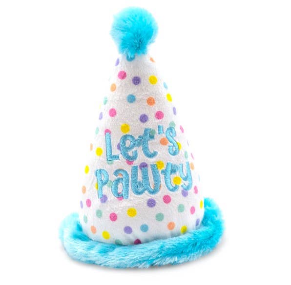 Pet Palette Distribution - ThoozyPet Birthday Hat Blue Plush Dog Toy 7"