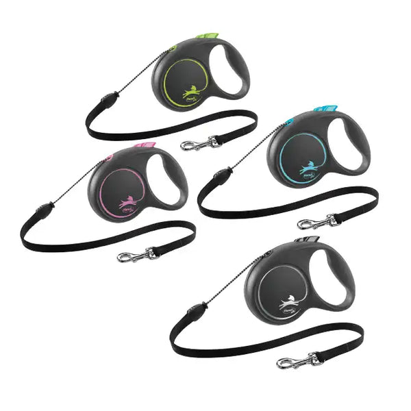 Croci Group - Retractable Leash 3/5M – Black Design Cord - Flexi