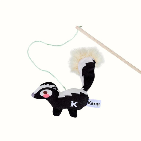 Kanu Pet Plush Skunk Toy with Wand for Cats