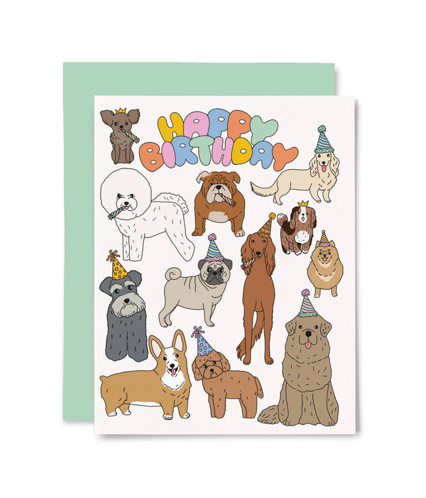 Illustrating Amy - Party Dogs Birthday Card