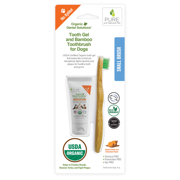 Pure and Natural Pet - Tooth Gel and Bamboo Toothbrush for Small Dogs - Organic