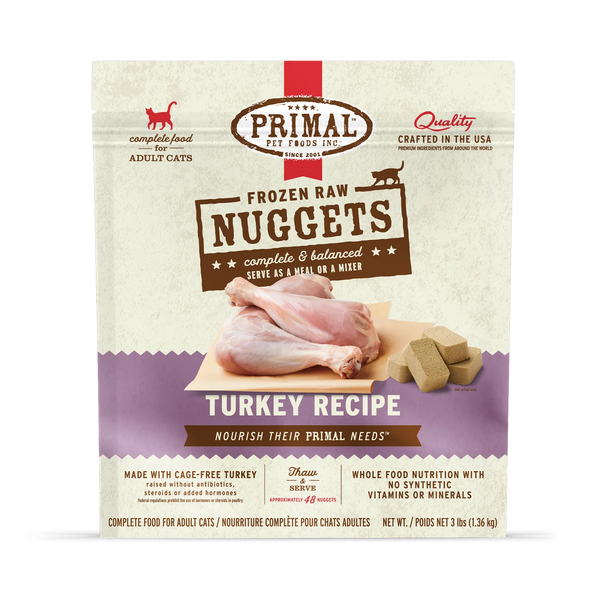 Primal  Nuggets Frozen Raw Turkey for Cat