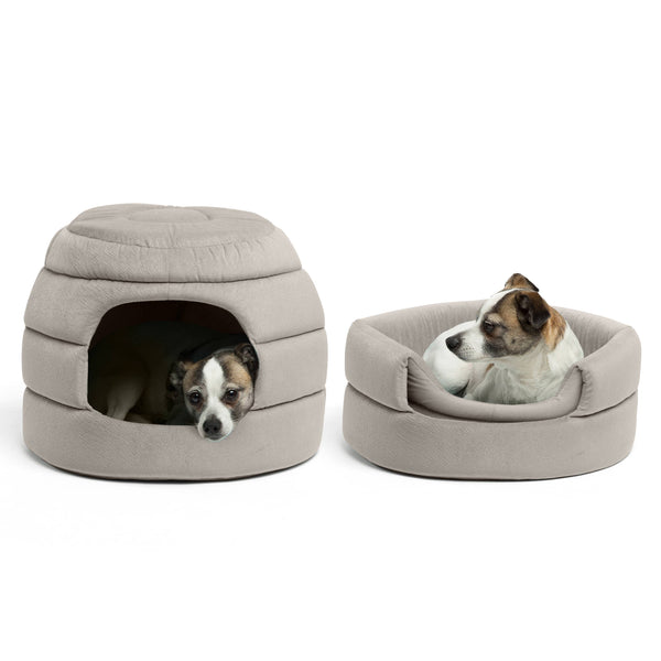 Best Friends by Sheri 2-in-1 Honeycomb Pet Hut Cuddler Grey