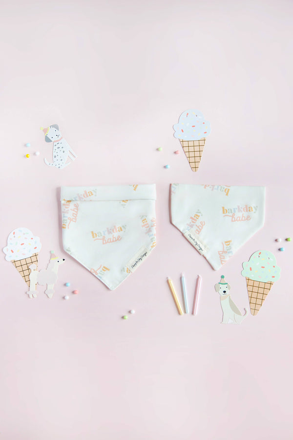 Dapple Dog Designs - Barkday Babe Bandana - Birthday Dog Bandana
