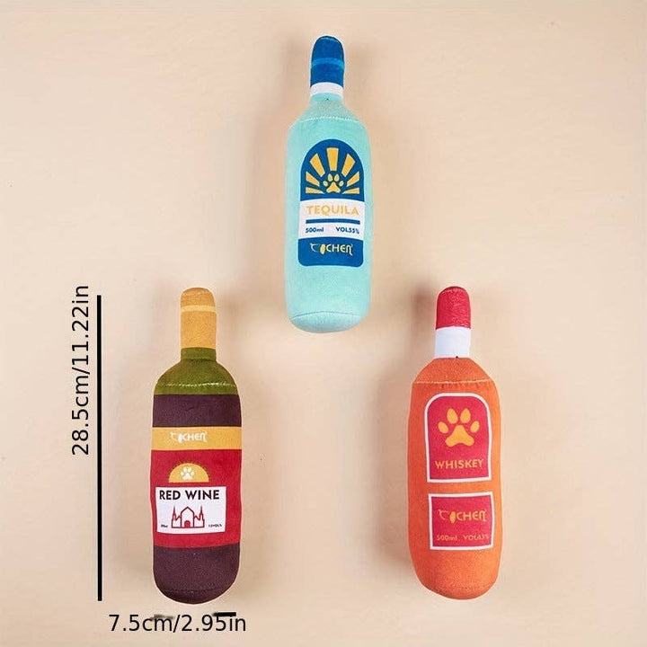 Cheerhunting Petkin Wine Bottle Dog Squeaky Toy | Kanu Pet