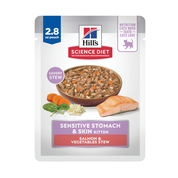 Hill's Kitten Sensitive Stomach & Skin Salmon Stew Cat Wet Food – Kanu Pet