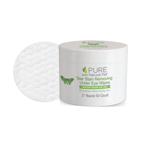 Pure and Natural Pet - Tear Stain Removing Under Eye Wipes for Dogs