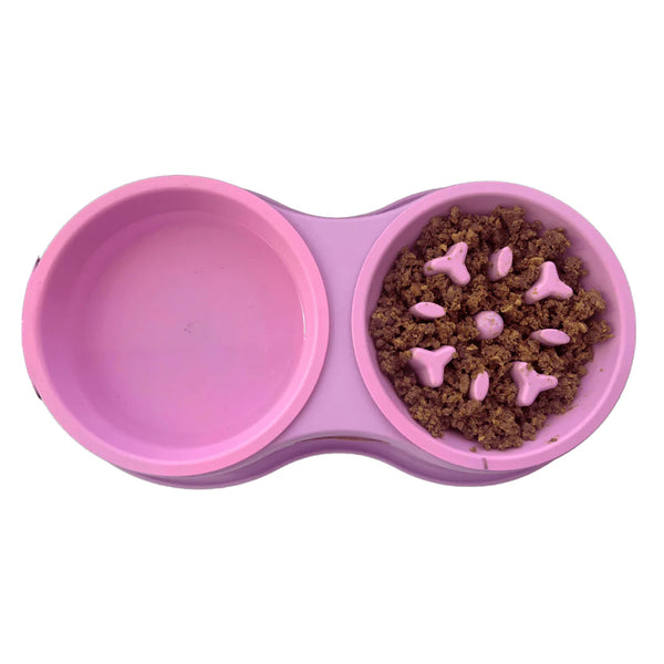 Kanu Pet Lilac Double Circular Anti-Reflux Feeder for Dogs and Cats