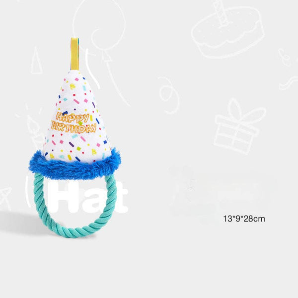Cheerhunting Petkin Birthday Party Themed Hat-Dog Toy | Kanu Pet