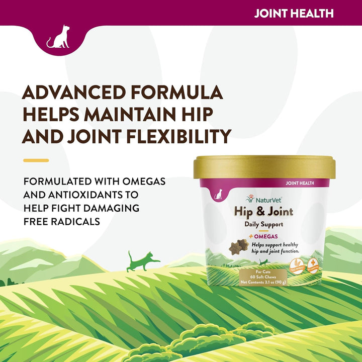NaturVet Wheat Free Hip & Joint Omegas Cat Soft Chew | Kanu Pet