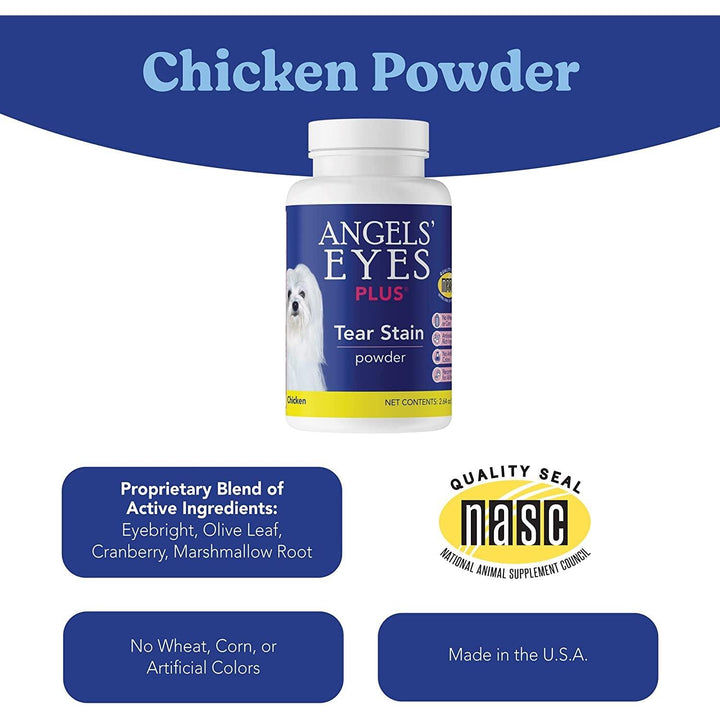 Angels' Eyes Plus® Tear Stain Powder Chicken  Supplement for Dogs & Cats  75 G | Kanu Pet