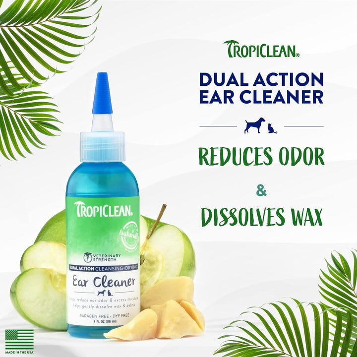 TropiClean Dual Action Ear Cleaner for Dog & Cat | Kanu Pet