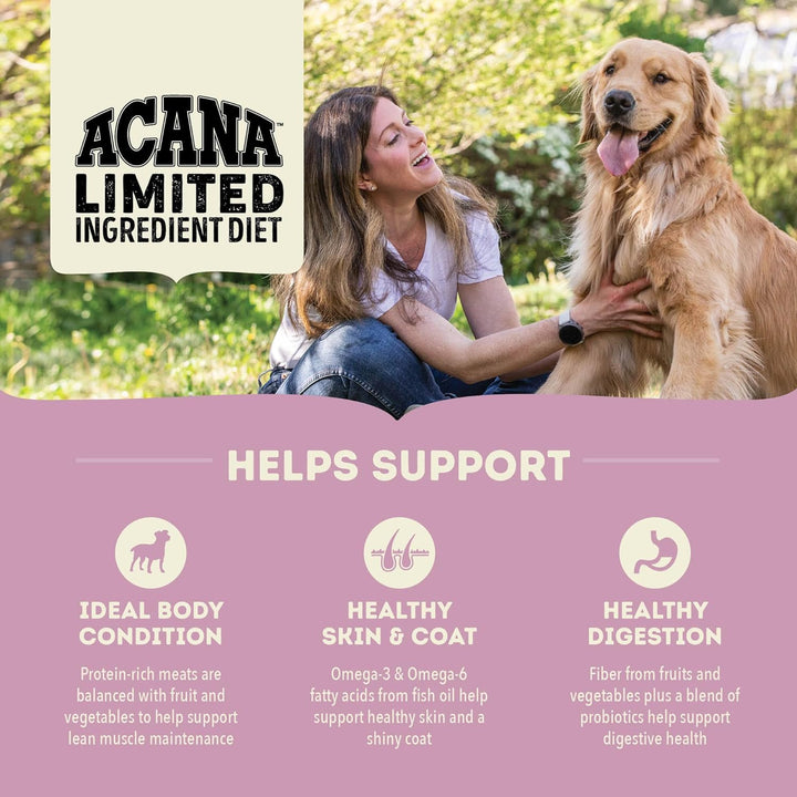 Acana Singles Limited Diet Lamb with Recipe Dog Food | Kanu Pet 