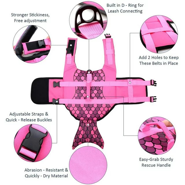 Dog Hugs Cat Mermaid Dog Life Jacket | Kanu Pet