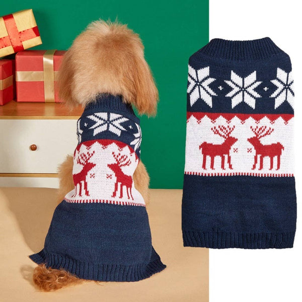 Cheerhunting - Christmoo - Christmas-Themed Navy Blue Pet Sweater