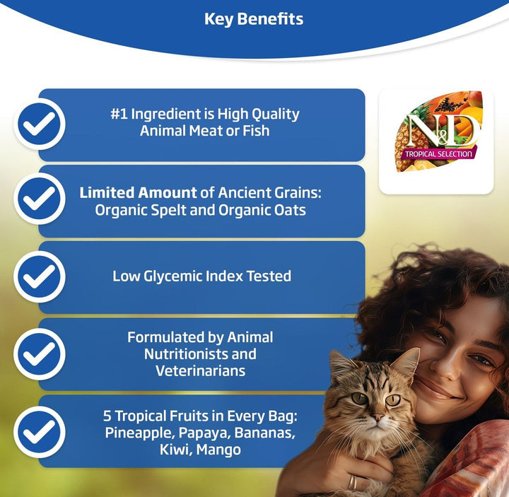 Farmina N&D Tropical Selection Lamb Neutered Dry Cat Food | Kanu Pet