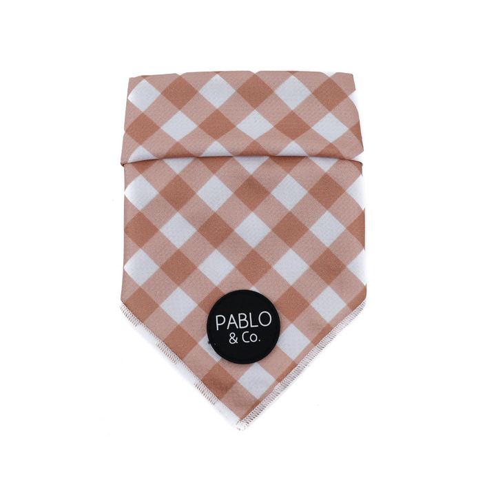 Pablo & Co. Chocolate Gingham Dog Bandana | Kanu Pet