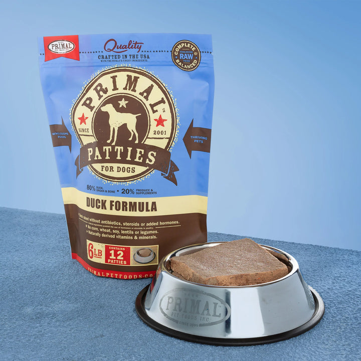 Primal Frozen Raw Patties Duck Formula 6 Lbs Dog | Kanu Pet