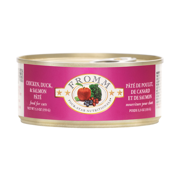 Fromm 4 Star Chicken Duck & Salmon Pate Canned Cat Food 5.5 oz | Kanu Pet