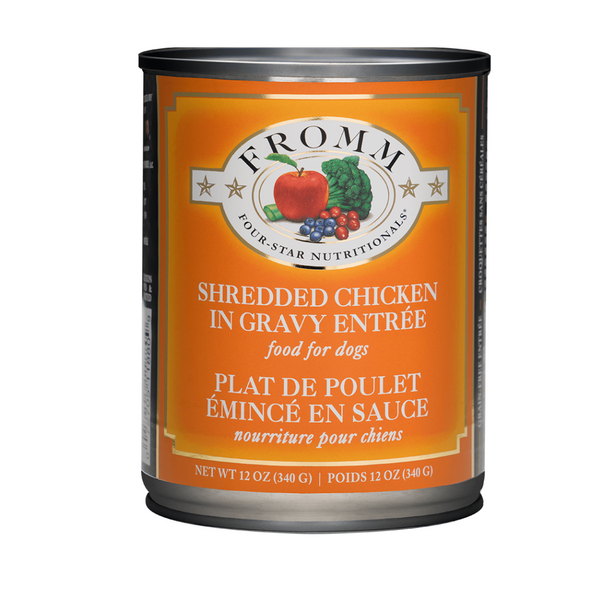 Fromm 4 Star Dog Can GF Shredded Chicken in Gravy Entree' 12 oz| Kanu Pet