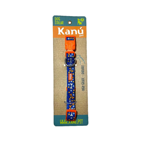 Kanu Pet Blue-orange /Bones-flowers Dog Collar | Kanu Pet
