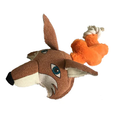 Dogline 22" Safari Fox Ball & Rope Dog Toy | Kanu Pet