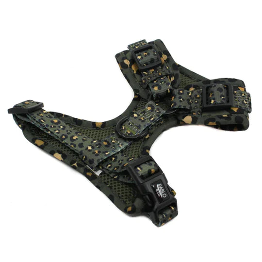 Pablo & Co. Boutique Khaki Leopard Adjustable Dog Harness | Kanu Pet