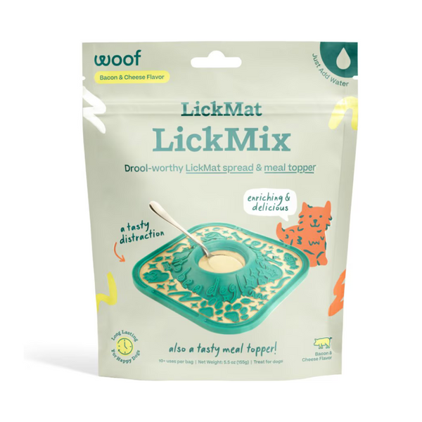 Woof  Lick Mat Lickmix Bacon Cheese Dog Treat