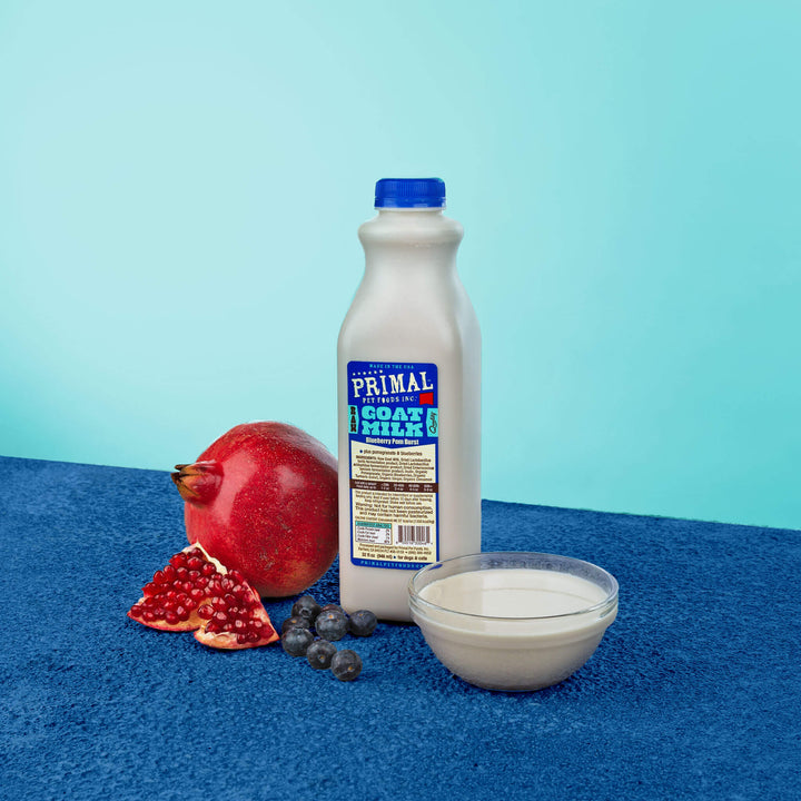 Primal Raw Goat Milk+ Blueberry Pom Rust 32 Oz for Dog & Cat| Kanu Pet