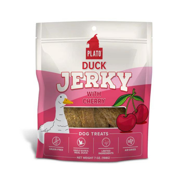 Plato Duck Jerky with Cherries Dog Treats
