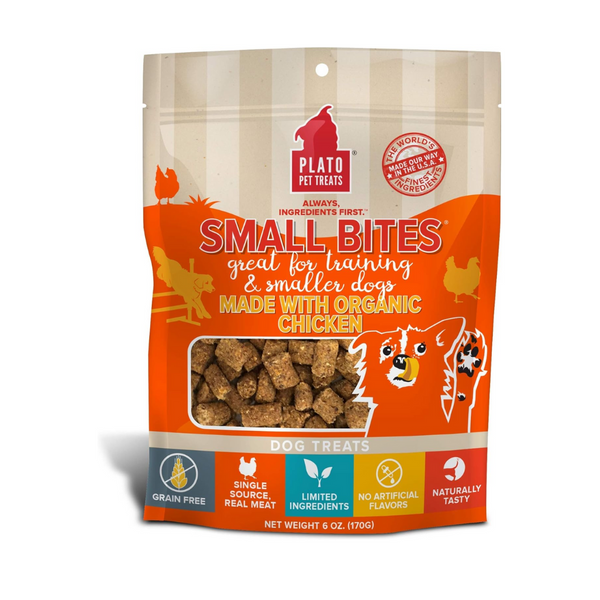 Plato Small Bites Organic Chicken Dog Treats 6oz