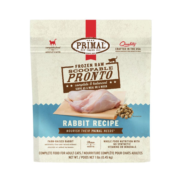 Primal Pronto Frozen Raw Scoop & Serve Rabbit for Cat