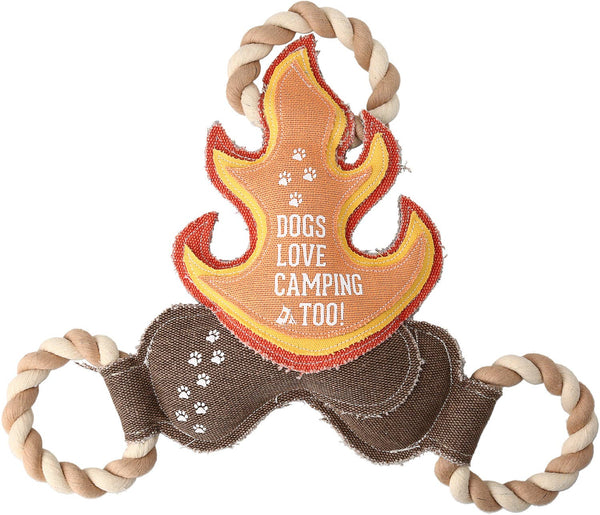 Pavilion Camping Dog - 12" Canvas Dog Toy on Rope