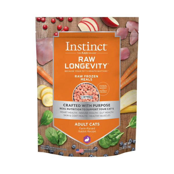 Instinct Raw Longevity Frozen Bites Rabbit Cat Food| Kanu Pet