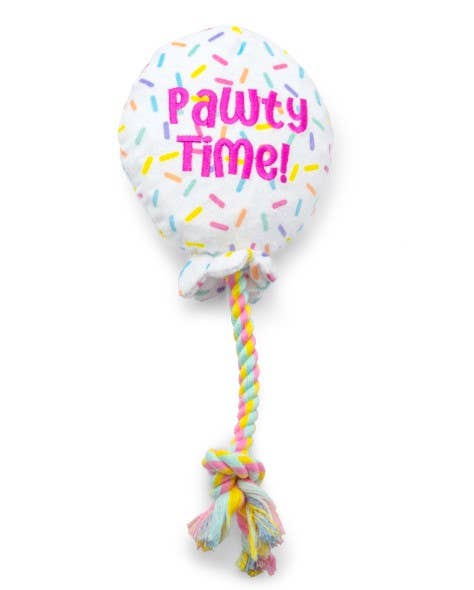 Pet Palette Distribution - ThoozyPet Birthday Balloon Plush Dog Toy with Rope 7"