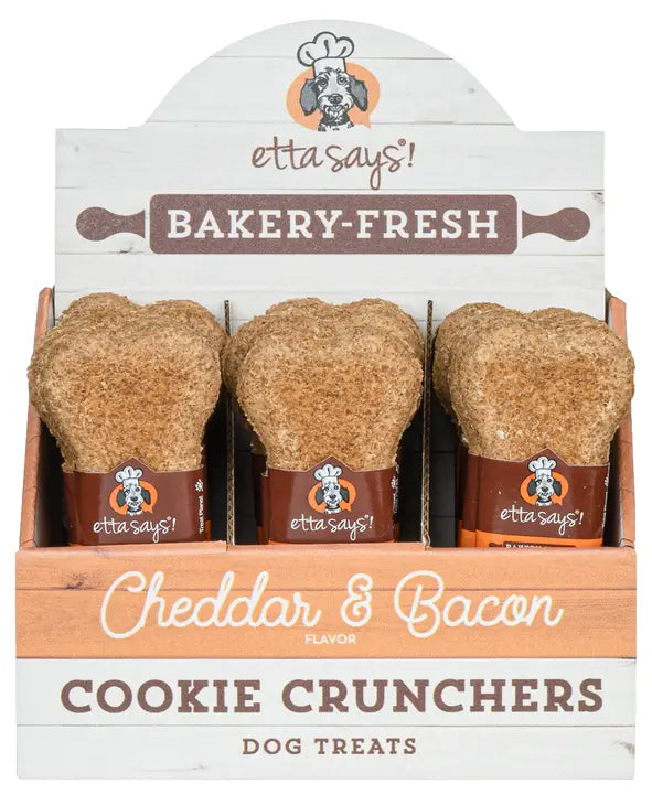 Etta Says Dog Treats Crunchy Cookie Cruncher Cheddar Bacon