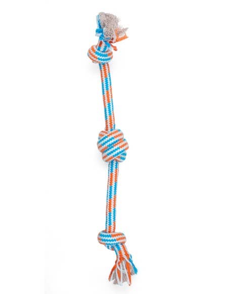 Pet Palette Distribution - ThoozyPet 3-Knot Rope Dog Toy Blue / Red 16"