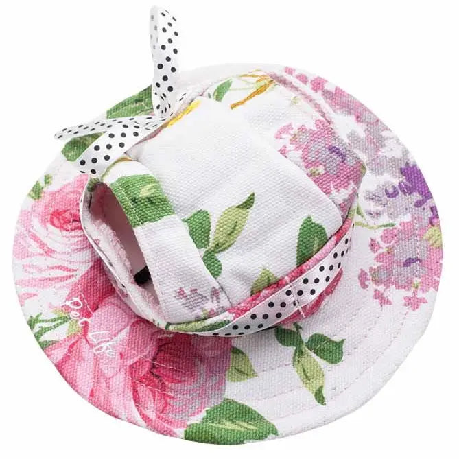 Pet Life Botanic Bark Floral UV Protectant Canopy Dog Hat Medium