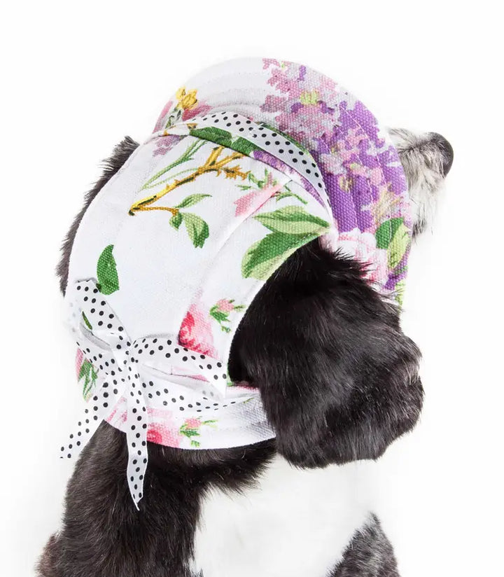 Pet Life Botanic Bark Floral UV Protectant Canopy Dog Hat Medium