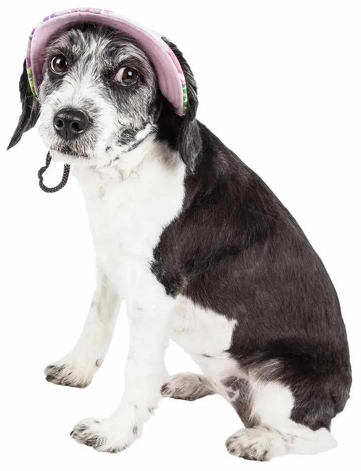 Pet Life Botanic Bark Floral UV Protectant Canopy Dog Hat Medium