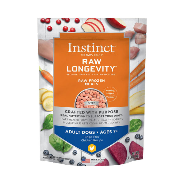 Instinct Raw Longevity Frozen Cage-Free Chicken for Adult Dogs 7+| Kanu Pet