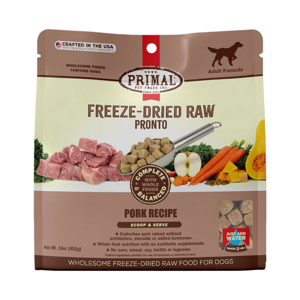 Primal Freeze-Dried Raw Pronto Pork Recipe Adult Dog | Kanu Pet