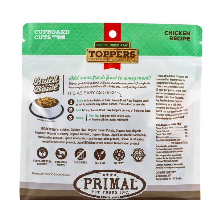Primal Freeze Dried Raw Toppers Chicken Flavor for Dogs | Kanu Pet