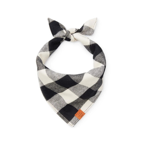 The Foggy Dog Black and White Check Flannel Dog Bandana | Kanu Pet
