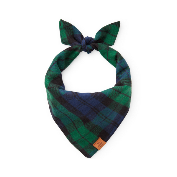 The Foggy Dog Black Watch Plaid Flannel Holiday Dog Bandana | Kanu Pet