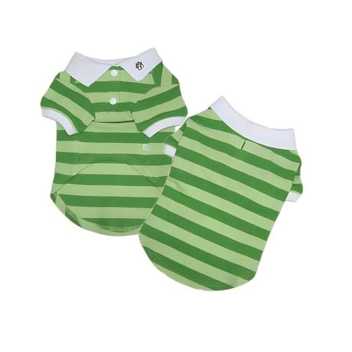 Dogo Pet Stripe Green Dog Polo Shirt | Kanu Pet